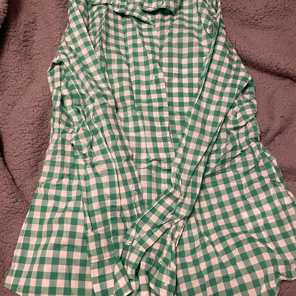 Green and White Checkered Shirt